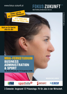 MBA-FERNSTUDIUM der FH Burgenland (AIM) „Business Administration & Sport”
